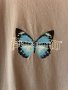 Сива блуза с бели ръкави и синя пеперуда L размер Black squad 🦋, снимка 3