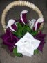 Кошница с цветя от креп хартия, снимка 1 - Декорация за дома - 40031413