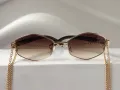Дамски слънчеви очила със синджир/ верижка, снимка 12