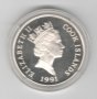 Cook Islands-50 Dollars-1991-KM# 119-Peregrine Falcon-Silver Proof, снимка 4