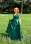 Зелена сатенена рокля с камъни и мъниста , снимка 1