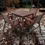 Градински комплект Tirora Muhler Meranti – 5 части, дърво, маса + 4 стола, снимка 2