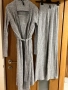 Нов сив памучен памук  сет комплект от три части костюм 3 в 1 дълга жилетка , блуза панталон , снимка 4