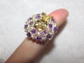 925 сребърен пръстен с аметисти, подходящ за подарък, снимка 4