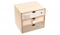 Декоративна дървена кутия, 3 чекмеджета, Кафява, снимка 1 - Декорация за дома - 30345673