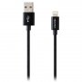 Кабел Lightning към USB за iPhone 5, 6, 7 и др. CANYON CNE-CFI3B 1м Оплетка Черен, Lightning to USB
