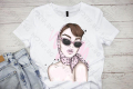 Дамска тениска Motif с цветна щампа  Fashion Girl / Мода / жена , снимка 1 - Тениски - 44812193