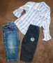 Лот маркови дънки, панталон, риза 68-74 см, снимка 1 - Панталони и долнища за бебе - 30201388