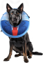Надуваем нашийник за кучета за предпазване на рани и шевове след операция, (син, голям)