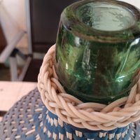 Стара дамаджана цветно стъкло зелено, снимка 4 - Буркани, бутилки и капачки - 42070580