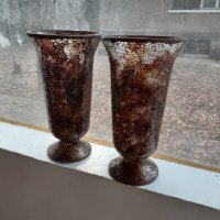 Две страхотни големи вази стъклена мозайка Уникати, снимка 6 - Антикварни и старинни предмети - 35254504