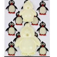 Пингвин Пингвини 2 размера пластмасови форми форма резец печат за фондан тесто декор мъфини торта, снимка 1 - Форми - 37804004