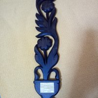 Дърворезба саксия с цветя, черна, снимка 1 - Декорация за дома - 34102537