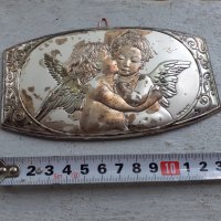 Малка табелка ангели херувими сребро, снимка 4 - Антикварни и старинни предмети - 36926617