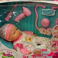 Детска играчка кукла Болно бебе със звук и светлина 41см, снимка 1 - Кукли - 38595727