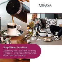 Нов Mikasa Luxe Deco Луксозен Чайник и Чаша с Арт Деко и Злато Подарък, снимка 2 - Други стоки за дома - 42873085