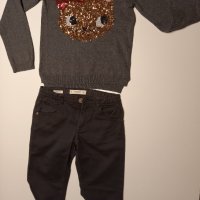 Блуза с паети Hello Kitty и/ или дънки 128см, снимка 3 - Детски пуловери и жилетки - 35193103