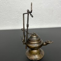 Автентична бронзова маслена лампа. №5070, снимка 3 - Колекции - 44270749