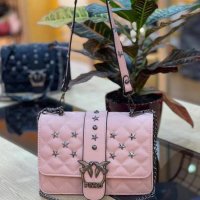 Дамска луксозна чанта Pinko розова, снимка 1 - Чанти - 32189808
