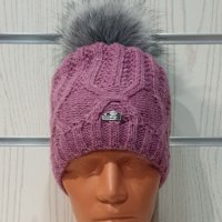 Нова зимна розова дамска шапка СилвърСтар с подплата плюш, снимка 1 - Шапки - 35510023