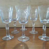 Ретро стъклени чаши гравирани , снимка 10 - Антикварни и старинни предмети - 44928812