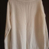 бяла блуза плетиво с орнаменти , снимка 1 - Блузи с дълъг ръкав и пуловери - 30906042