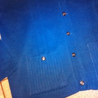 Синя мъжка жилетка машинно плетиво, снимка 2 - Суичъри - 30551362