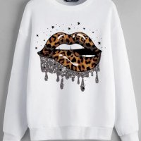 Бяла Блуза Leopard Mouth, снимка 2 - Блузи с дълъг ръкав и пуловери - 42555669