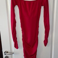 Елегантна нова червена парти коктейлна набрана еластична официална рокля секси , снимка 5 - Рокли - 42388417