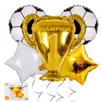 Комплект Балони "Футбол - Шампион" /5 броя/ На склад, снимка 1 - Декорация за дома - 34205097
