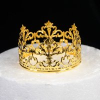 Сребриста Златиста корона тиара за декорация украса на торта , снимка 9 - Други - 44269960