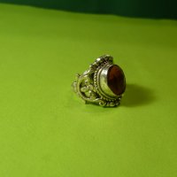 Масивен старинен сребърен пръстен, снимка 3 - Пръстени - 44365468
