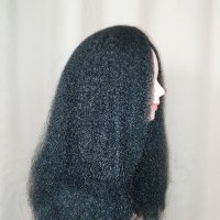 Черна къдрава перука за парти 45 см , снимка 2 - Аксесоари за коса - 42635924