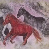 Картини с коне (молив) , снимка 3 - Картини - 27450295