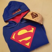 Original Vintage SUPERMAN DC COMICS Hoodie & SUPERMAN DC COMICS Cork Effect Snapback Cap , снимка 1 - Суичъри - 38065982