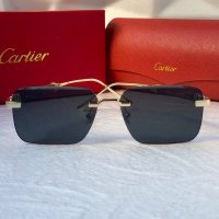 Cartier мъжки слънчеви очила с дървени дръжки, снимка 5 - Слънчеви и диоптрични очила - 42796957