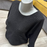Дамски пуловер / черен / с бляскави частици , снимка 3 - Блузи с дълъг ръкав и пуловери - 38978676