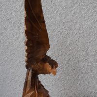 30 см Орел, фигура, птица дърворезба, пластика, статуетка, снимка 9 - Статуетки - 39749258