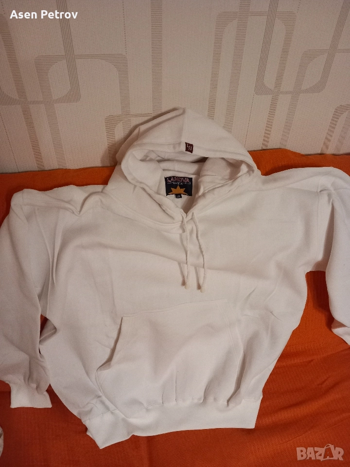 Бял суитшер - голям размер, снимка 1