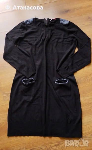 Атрактивна рокля есен зима, вискоза, размер M, отлична, снимка 1