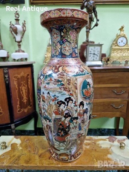 Страхотна голяма антикварна китайска порцеланова ваза Satsuma , снимка 1
