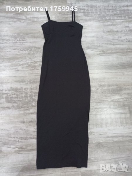 Дълга черна рокля по тялото, снимка 1