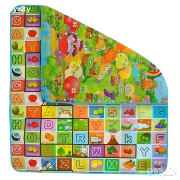 Двулицево детско килимче, Топлоизолиращо. 120х180 см и дебелина 0.5 см "Учи английски", снимка 1