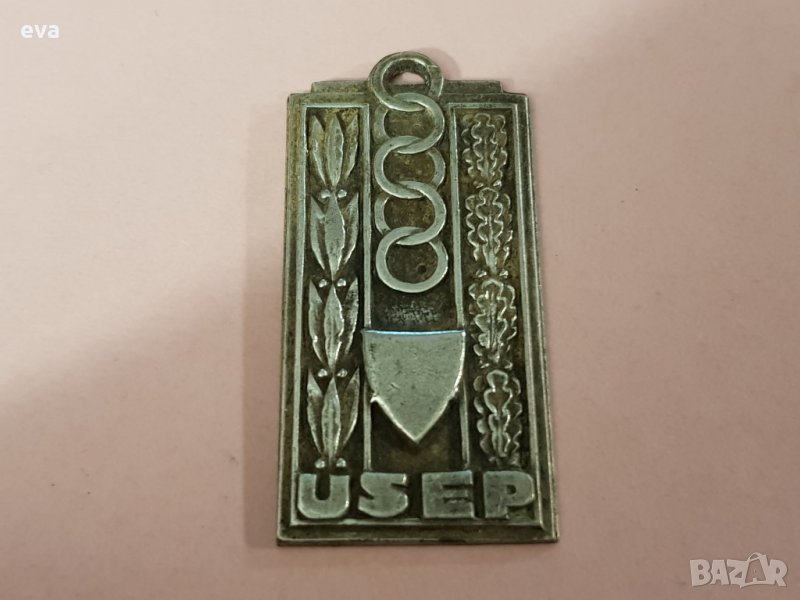 Френски олимпийски спортен медал 1950 USEP плакет значка, снимка 1