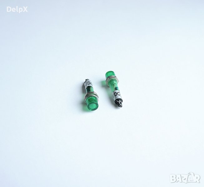 Индикаторна глим лампа плафон зелена 220V Ф6mm, снимка 1