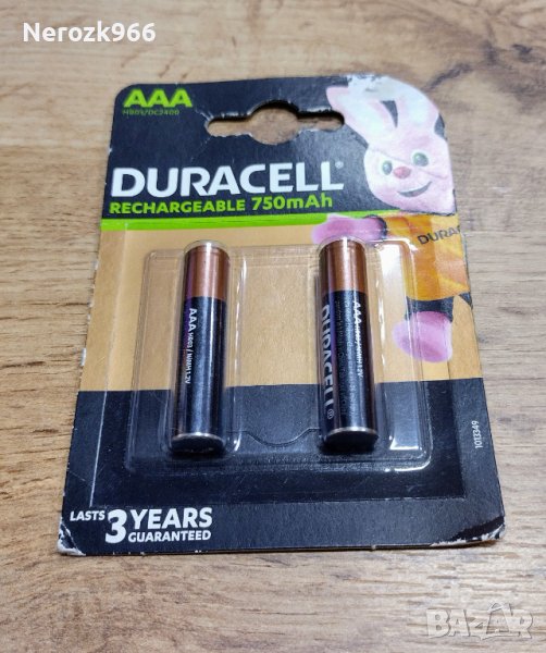 Акумулаторна батерия Duracell, AAA, 1.2V, 750 mAh, NiMH, снимка 1