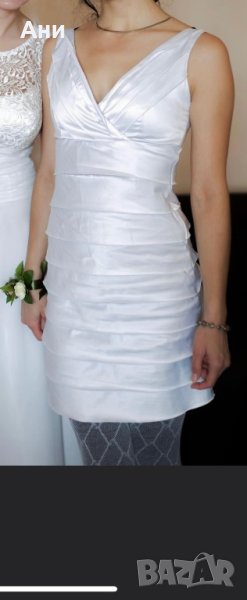 Бяла рокля елегантна, снимка 1