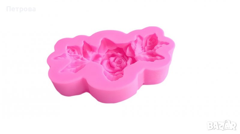 Силиконов молд – „Малка розичка с листенца”, снимка 1