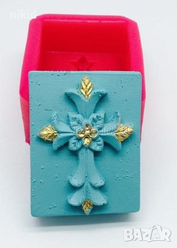 Кръст дълбок силиконов молд форма калъп сапун гипс свещ шоколад декор, снимка 1