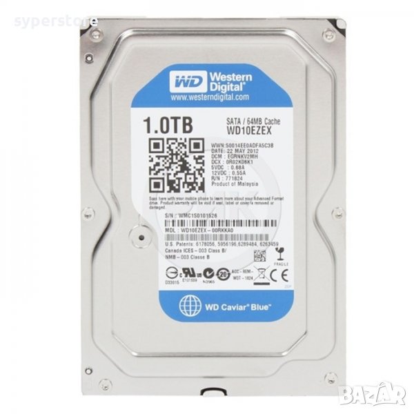 HDD твърд диск, 1TB WD Blue, 7200rpm, 64MB, SS300388, снимка 1